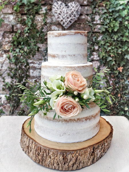 Crafty Cakes  Exeter  Uk - Semi-Naked Wedding Cake With -5482