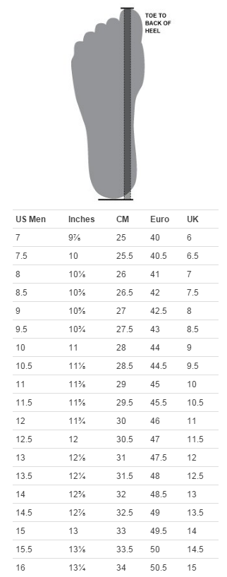 Under Armour Size Chart Boots – Guardian Supply
