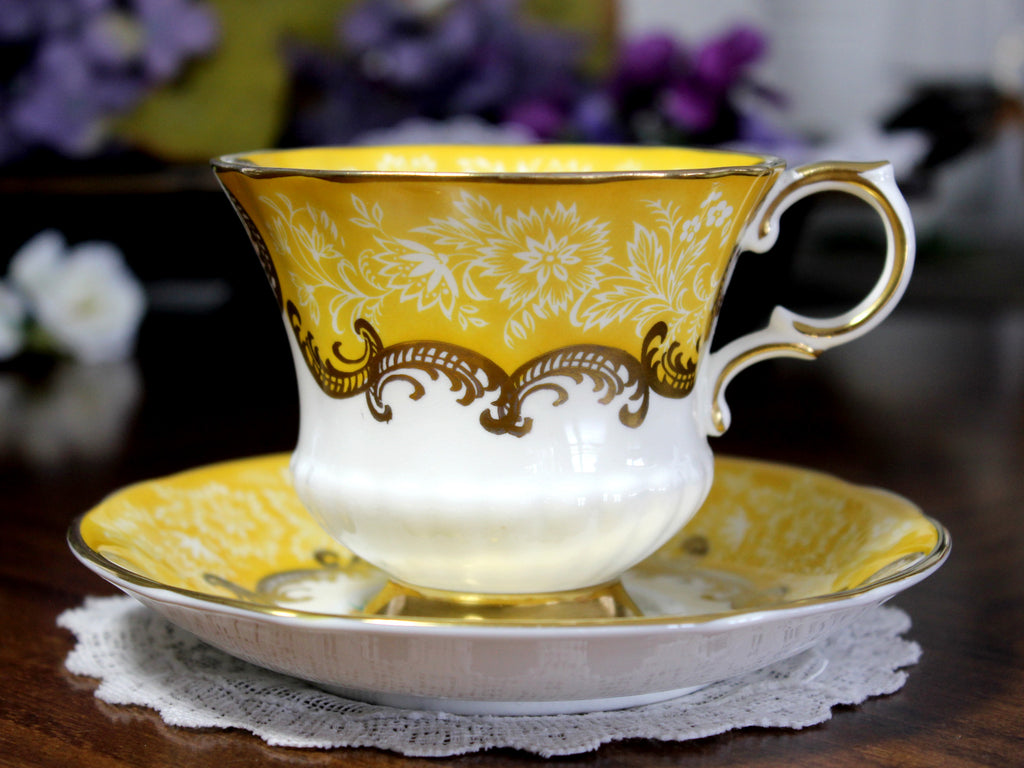 Yellow Paragon Trenton, Teacup and Saucer, English Bone China Tea Cup