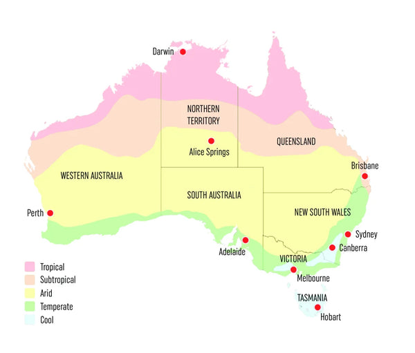 Australia's Growing Region Map