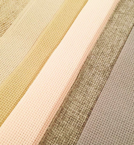 4 Colors Natural Linen Fabric Solid Colored Embroidery Fabric Cross Stitch  Aida