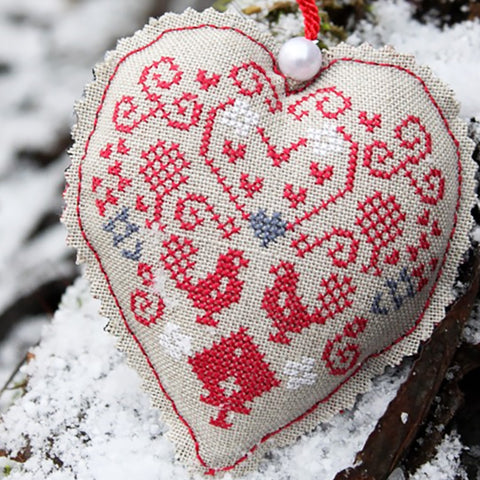 wood heart frame ornament cross stitch ornament