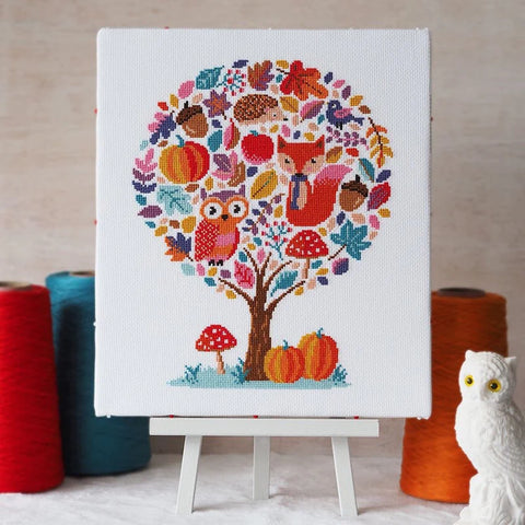 autumn tree cross stitch