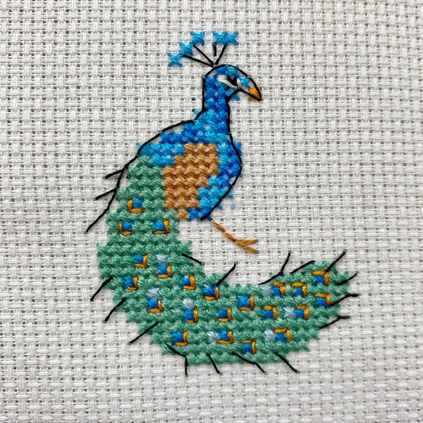 peacock cross stitch