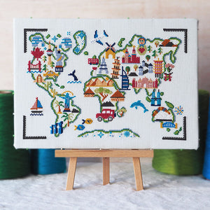 world map cross stitch adventure awaits caterpillar cross stitch