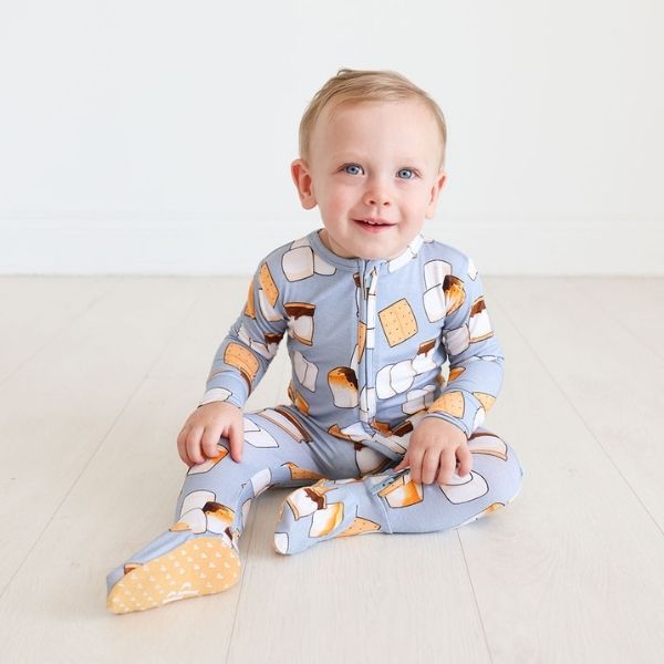 Posh Peanut Marshal Footie pajamas for boys, smores