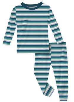 Dino Stripe Long Sleeve Pajama Set