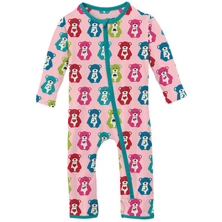 Kickee Pants Print Footie With 2 Way Zipper - Lotus Lightning