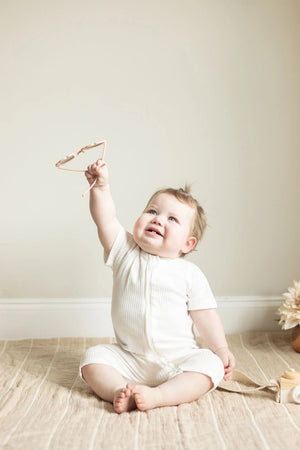 Baby Organic Ribbed Zipper Romper | Little Organic Co. - English Country Market