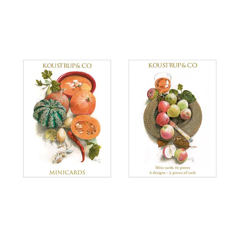 Autumn Pumpkins and Apples Mini Boxed Cards | Koustrup & Co