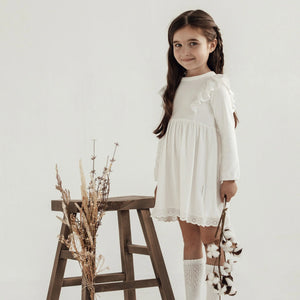 Snow Rib Ruffle Dress | Aster & Oak - English Country Market