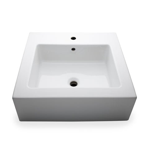 Larsen Rectangular Porcelain Lavatory Sink 3 Hole Double Glazed 23 5 8 X 18 1 2 X 6 In White