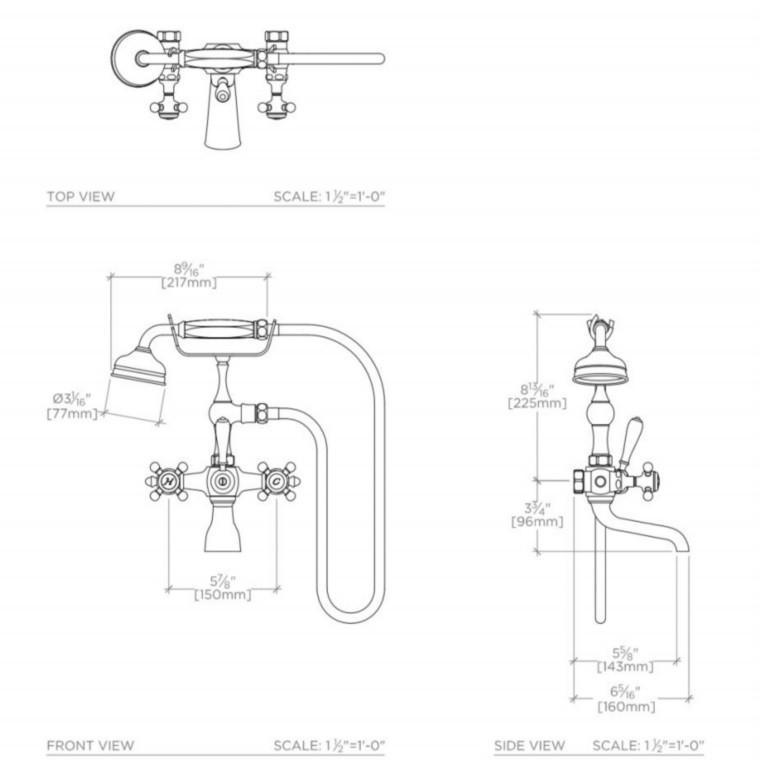 Waterworks Julia Exposed Tub Filler with Handshower and White Porcelai image picture