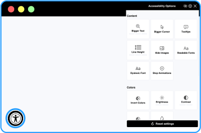 Step two in the accessibility menu, click the options that best suit your needs