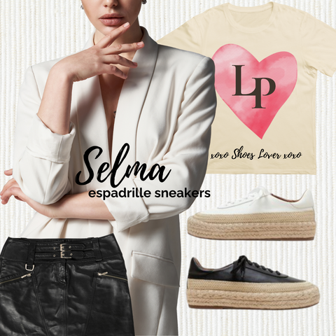 SELMA lace-up leather espadrille sneakers.