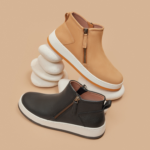 GLEN dual zipper sneaker booties