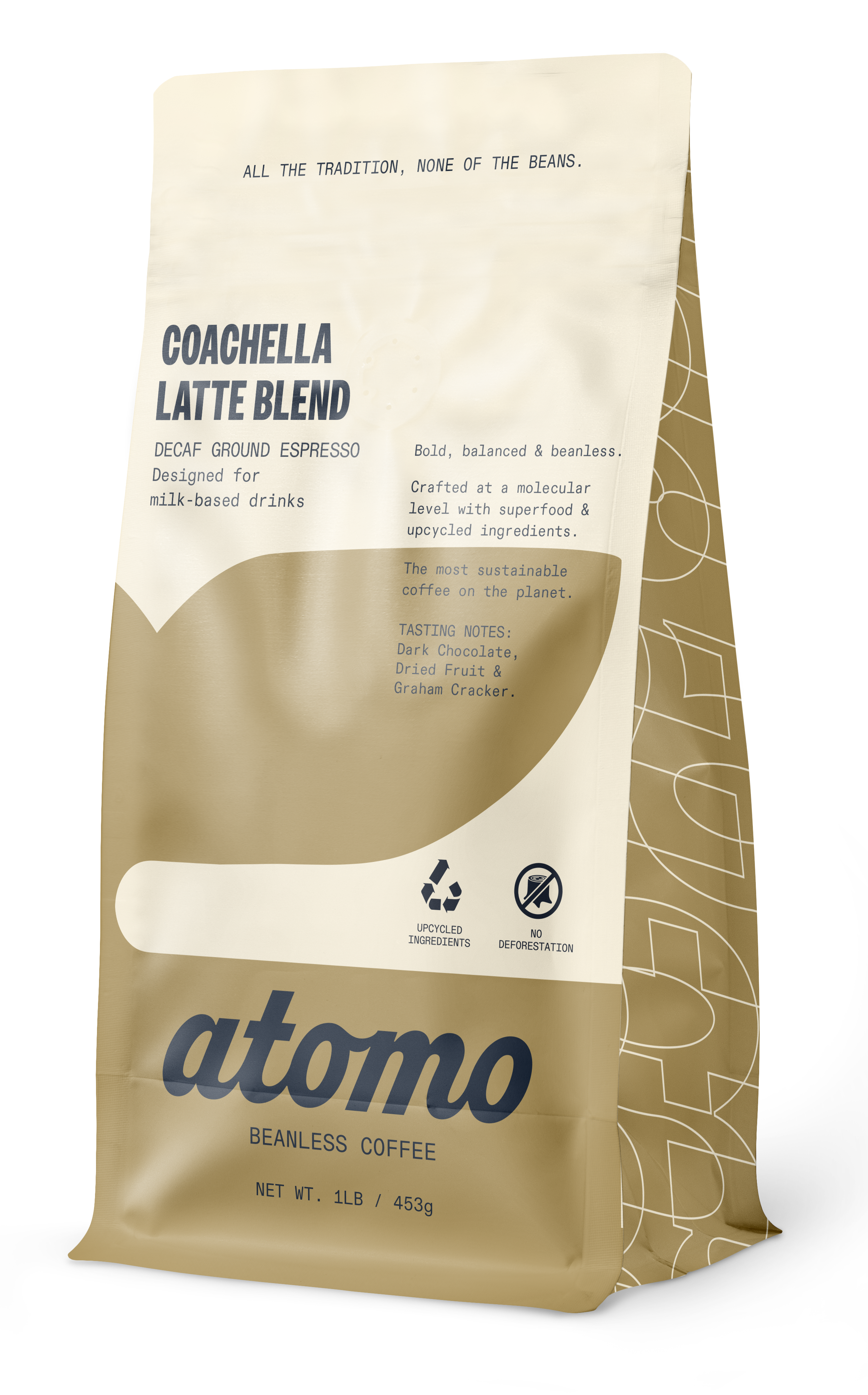 Espresso Grounds Decaf - Coachella Latte Blend - 1LB - Atomo Wholesale product image