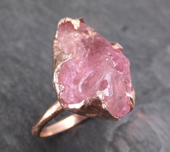 home products raw rough pink topaz rose gold ring one of a kind ...