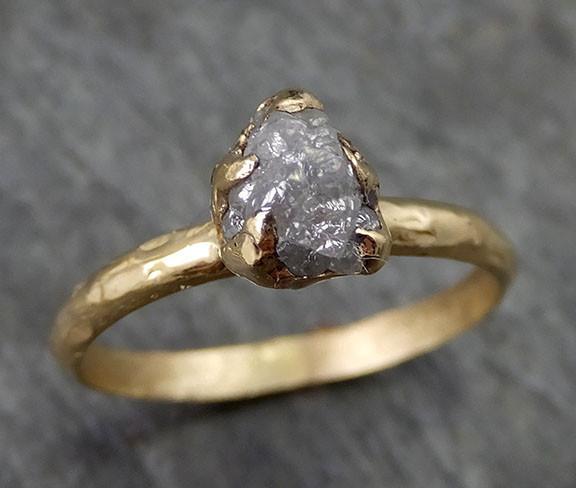 Raw Dainty Diamond Engagement Ring Rough Uncut Diamond Solitaire Recyc ...