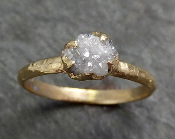 Raw Diamond Engagement Ring Rough Uncut Diamond Solitaire Recycled 14k ...