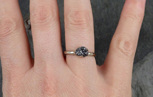 Raw Black Diamond Solitaire Engagement Ring Rough White 14k Gold Wedding diamond Wedding Rough Diamond Ring 0953