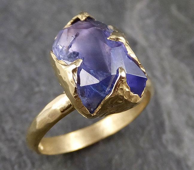 in stock partially faceted tanzanite crystal solitaire 18k recycled ...