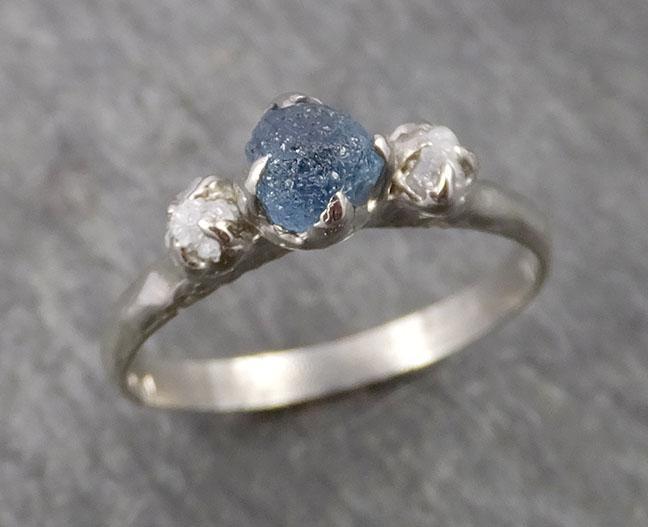 Raw Montana Sapphire Diamond White Gold Engagement Ring Wedding Ring C ...