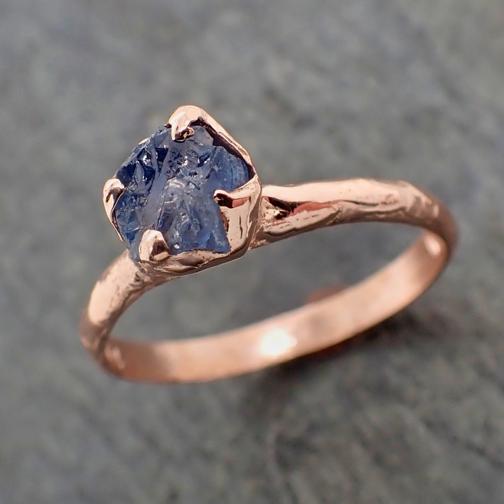 Raw Purple Sapphire Rose Gold Engagement Ring Wedding Ring Custom One By Angeline