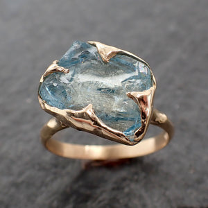 raw cut aquamarine ring