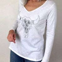 ITALIAN STAR Buffalo Sequin Long Sleeve Top