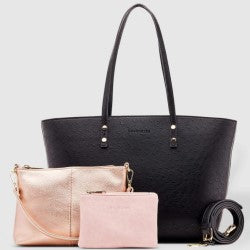 LOUENHIDE Riley Trio Ostrich Tote Bag