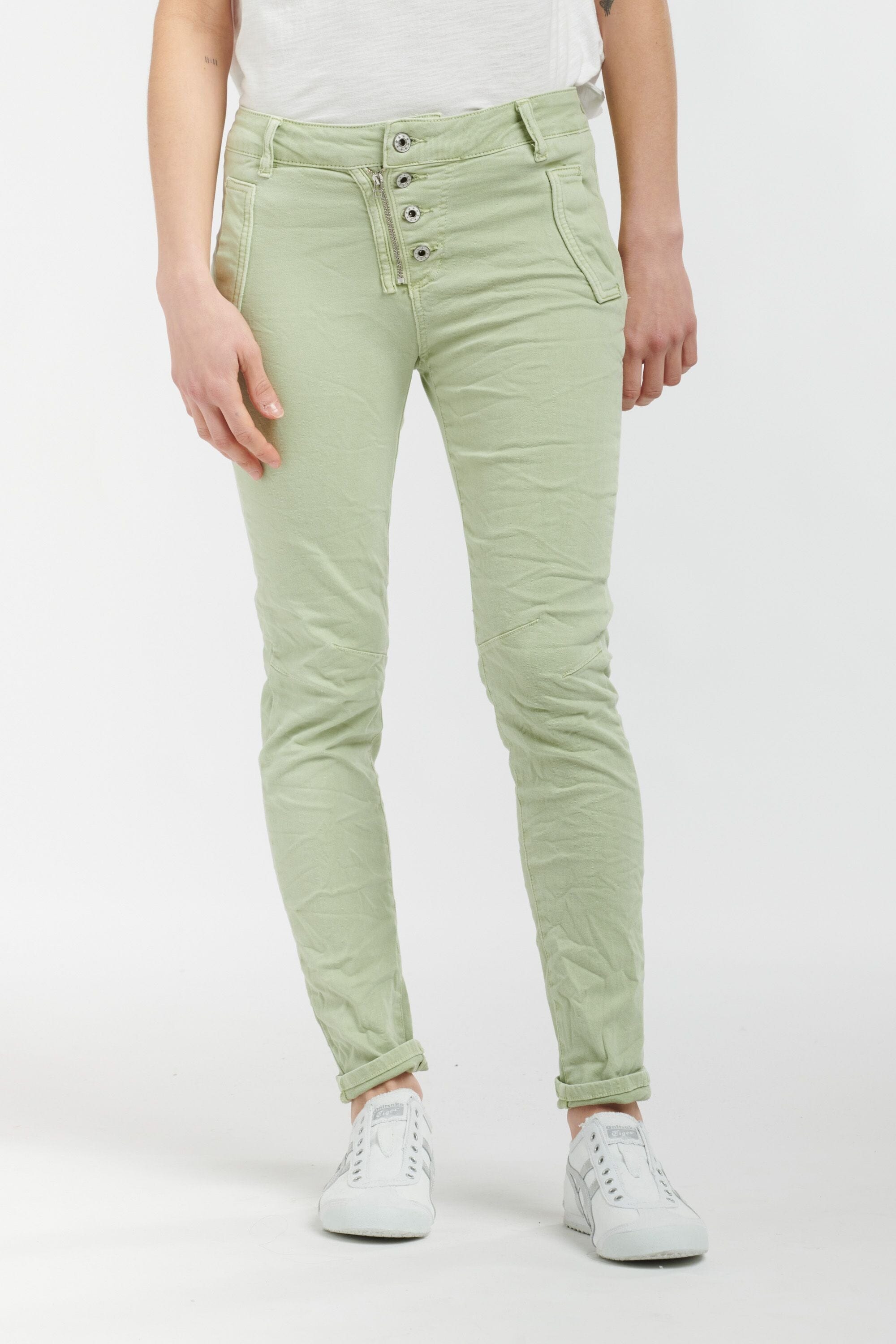 ITALIAN STAR Button Jeans - Mint - Zabecca Living product image