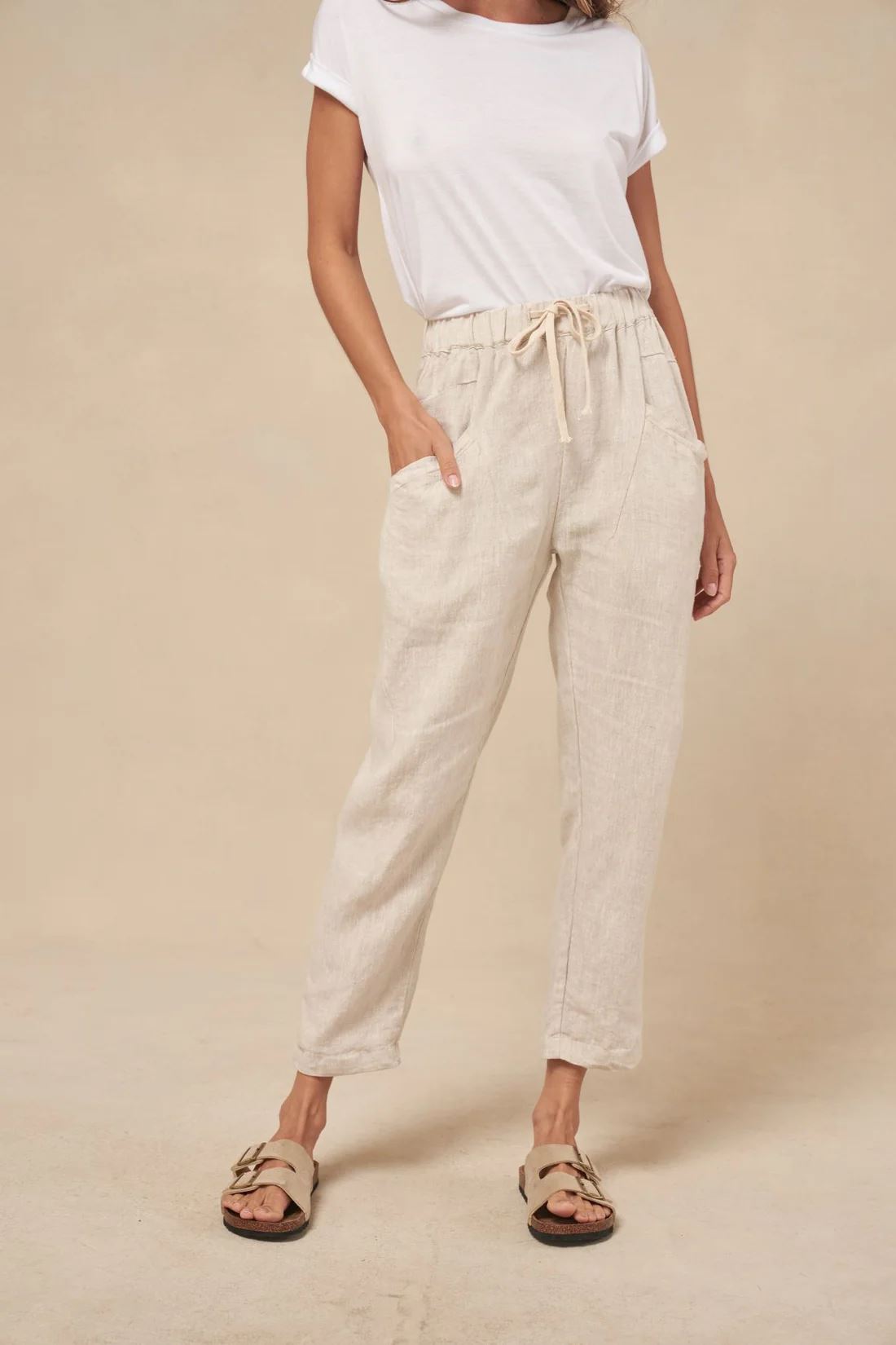 LITTLE LIES Luxe Pants - Natural - Zabecca Living product image