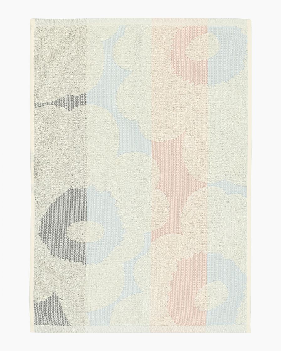 MARIMEKKO | Unikko Ralli Hand Towel - White/Peach/Blue | Zabecca Living