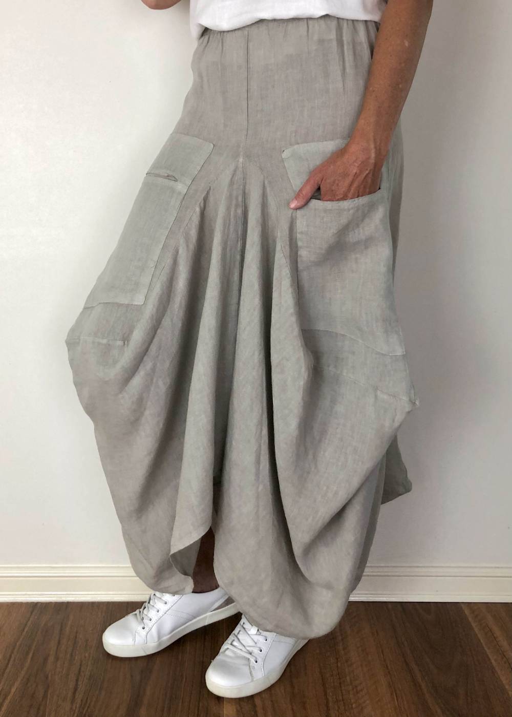 TALIA BENSON | Italian Linen Skirt - Natural | Zabecca Living