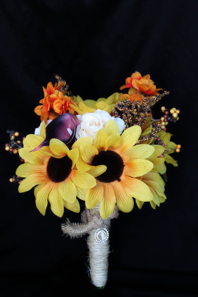 Sunflower Wedding Bouquet Detail Wedding Design