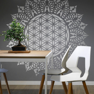 AQUA- Mandala Stencil For Painting- Large Reusable Mandala Stencils –  StencilsLAB Wall Stencils