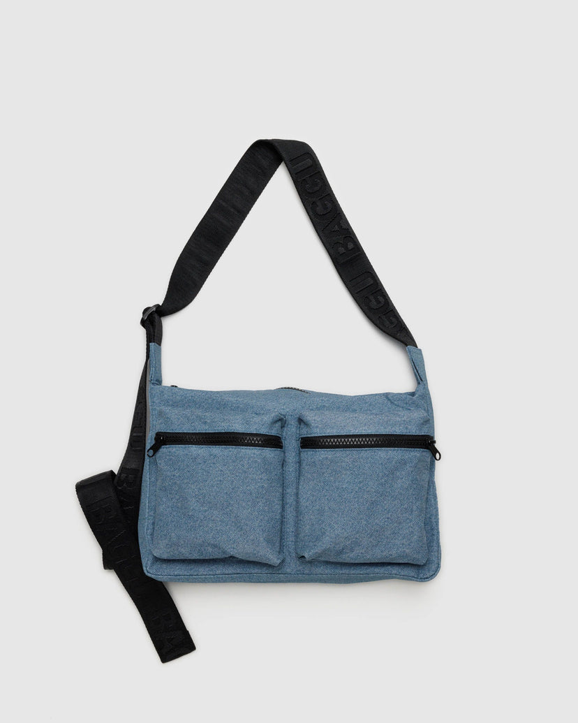 Medium Cargo Crossbody in Digital Denim