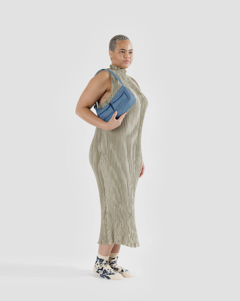 Cargo Shoulder Bag in Digital Denim