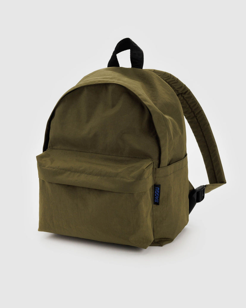 Medium Nylon Backpack in Seaweed