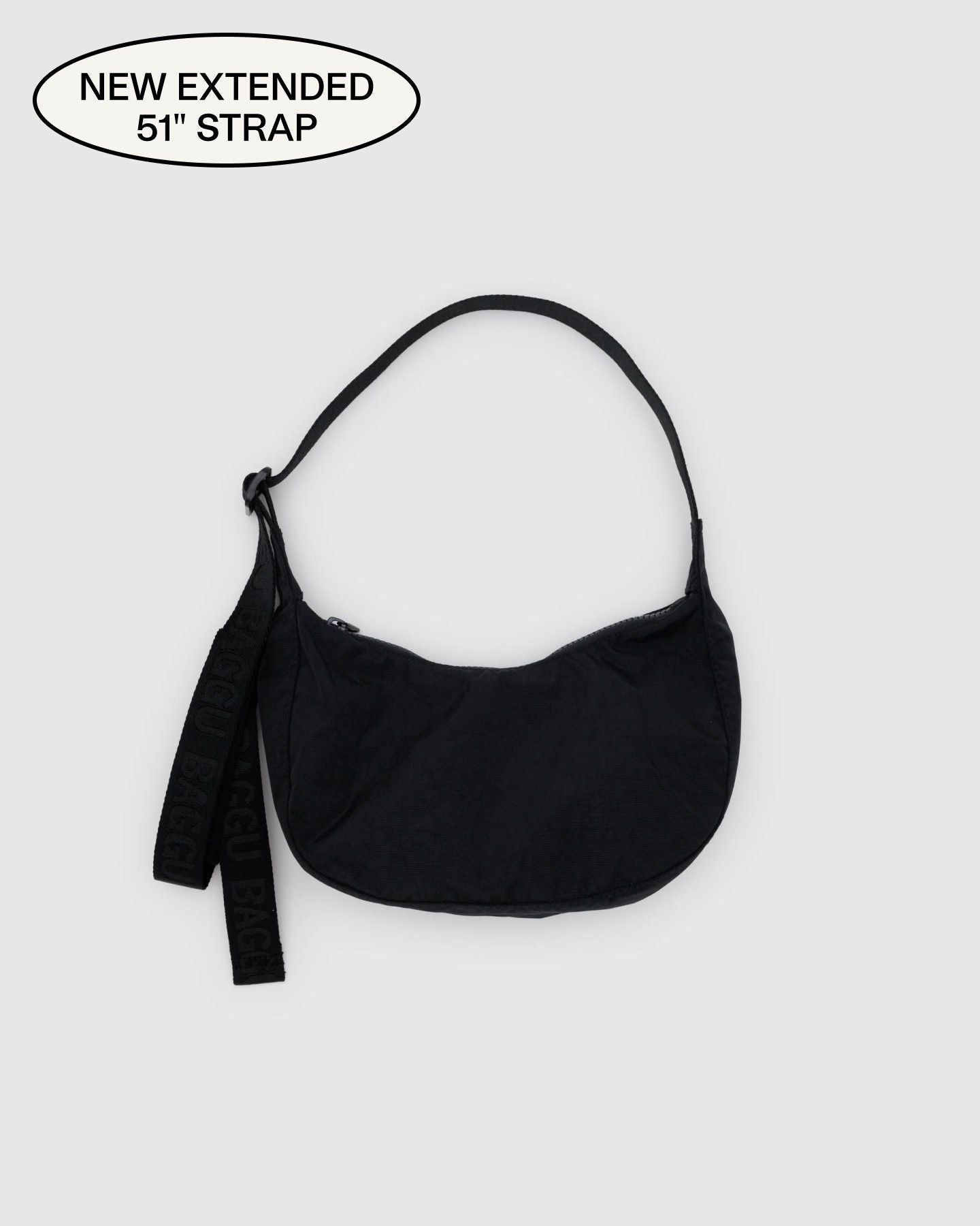 Small Nylon Crescent Bag - Black