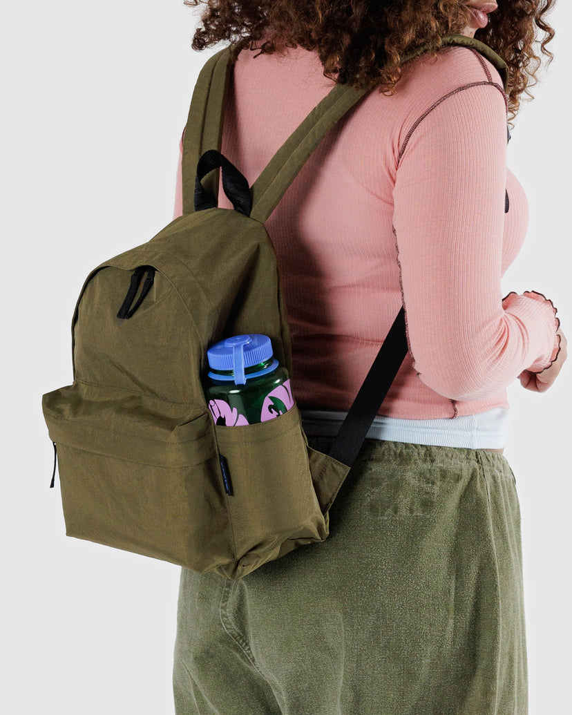 Medium Nylon Backpack in Seaweed