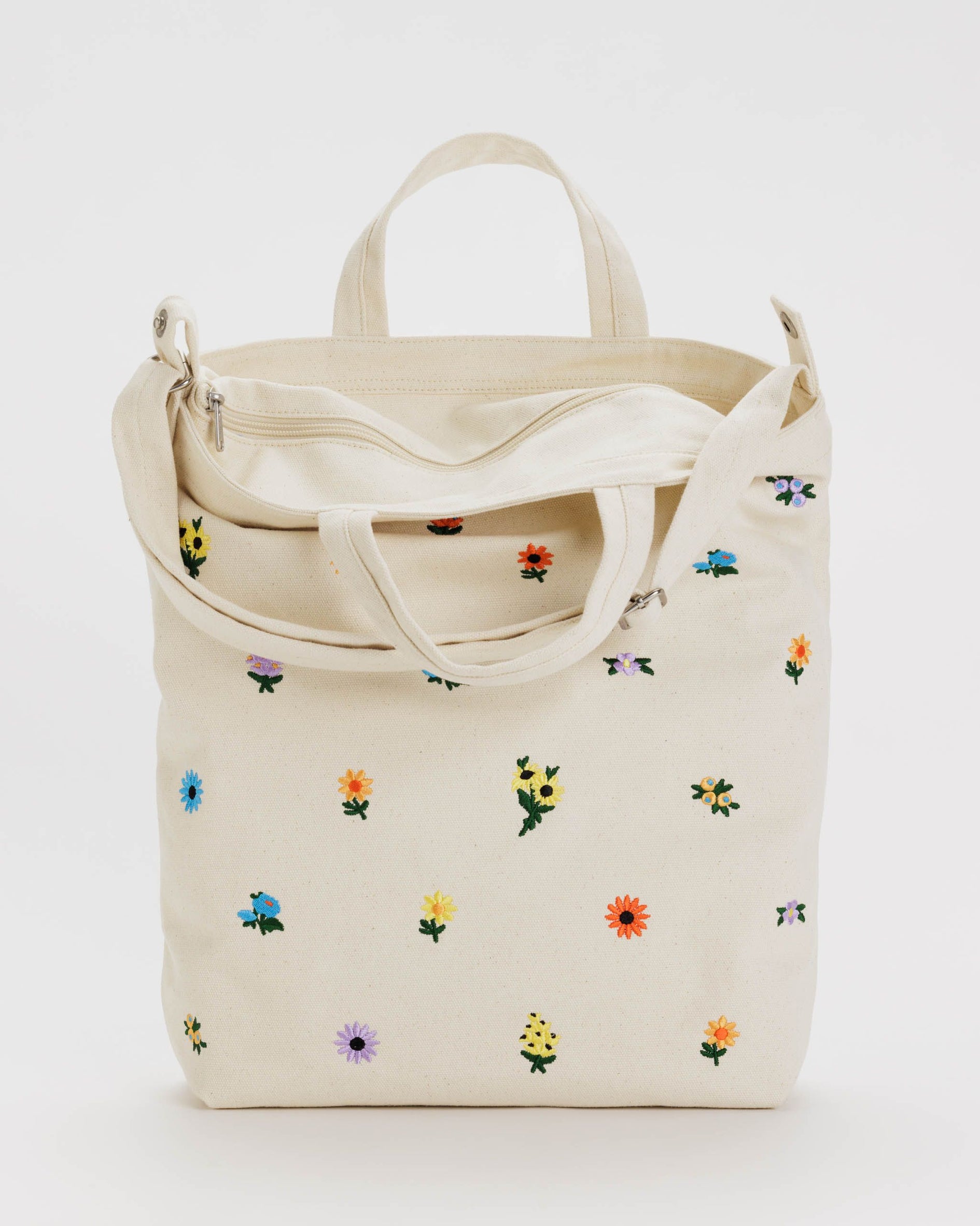 Greater Good. Horizontal Duck Bag in Embroidered Ditsy Floral