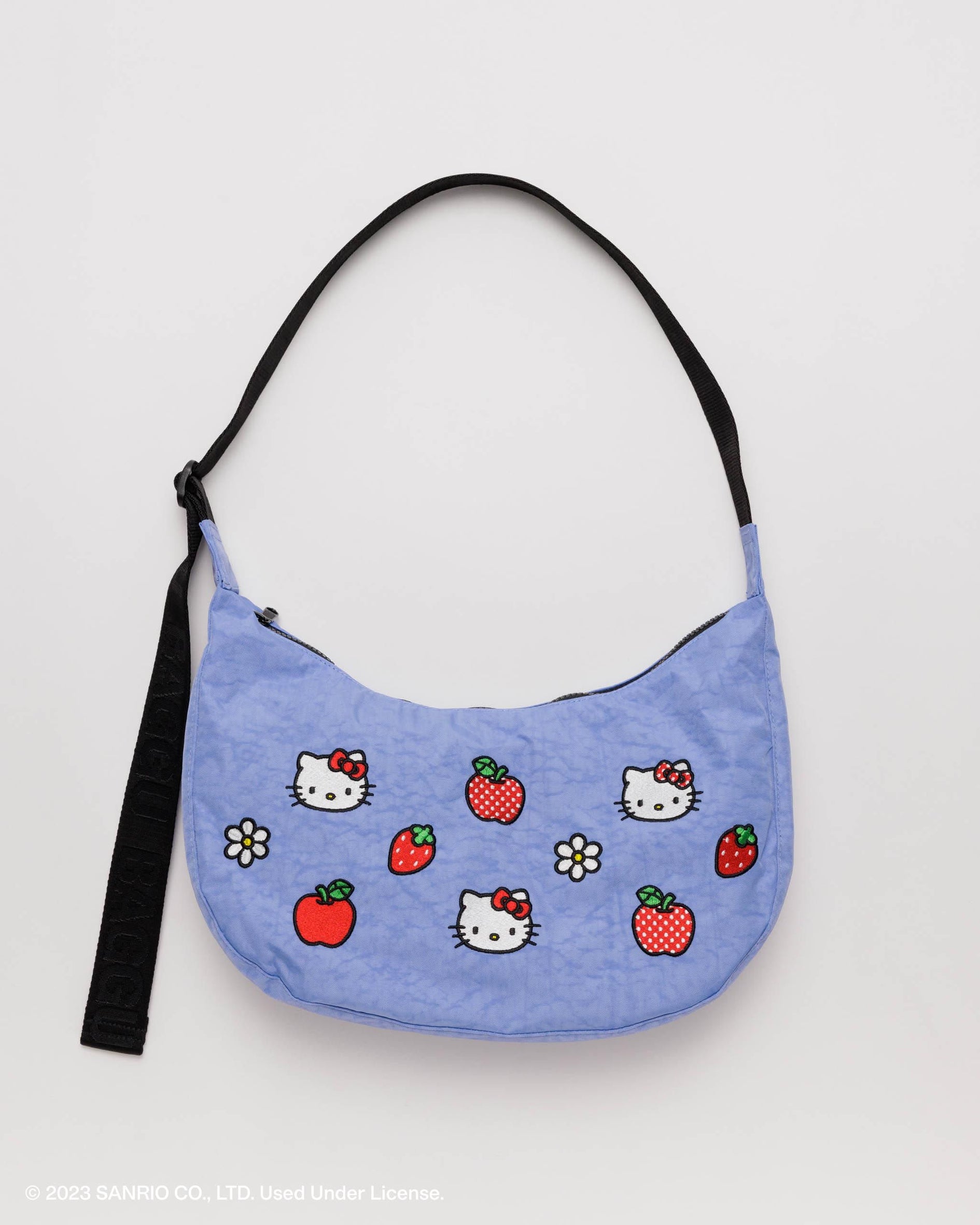 Medium Nylon Crescent Bag : Embroidered Hello Kitty - Baggu