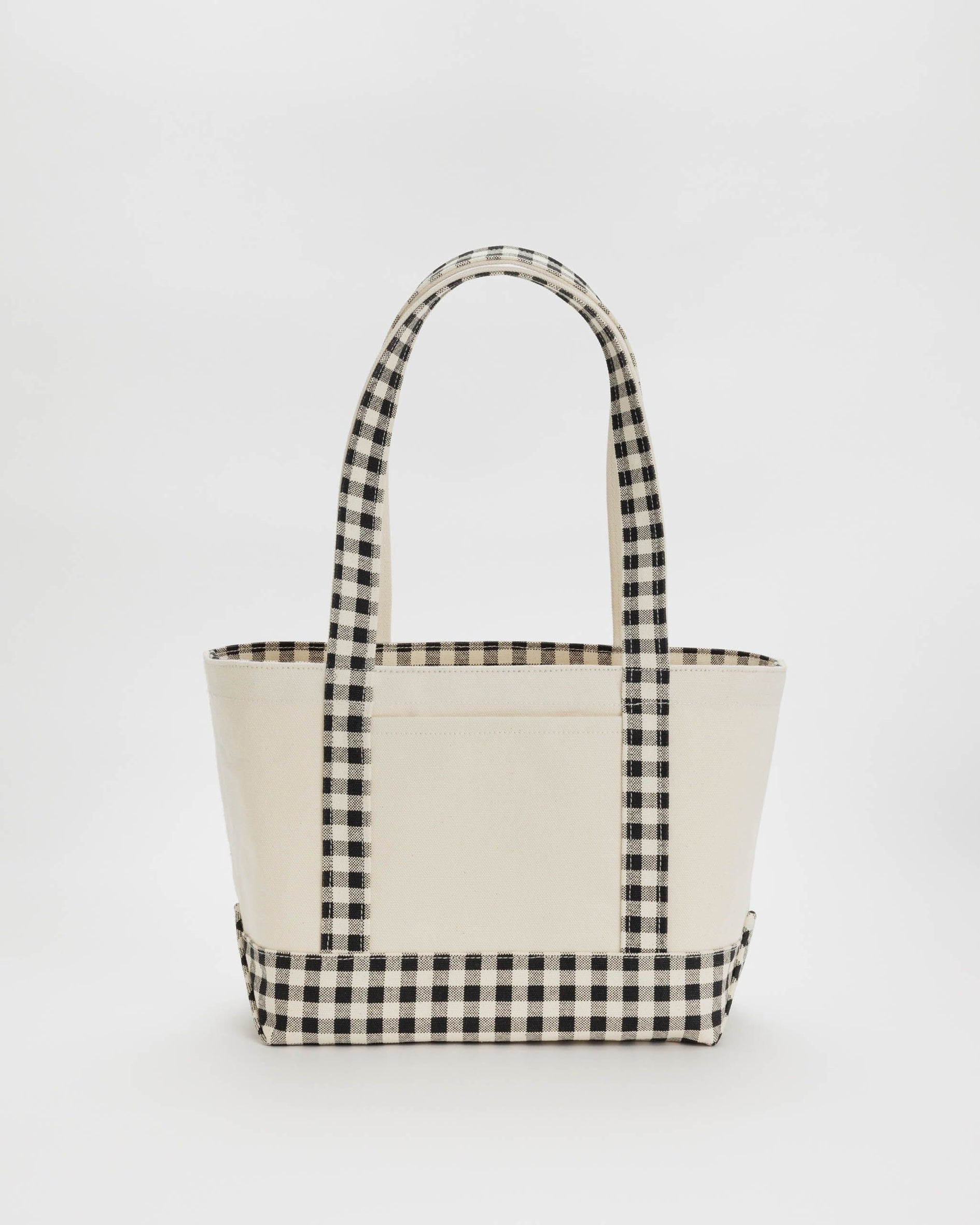 Small Heavyweight Canvas Tote - Black & White Gingham