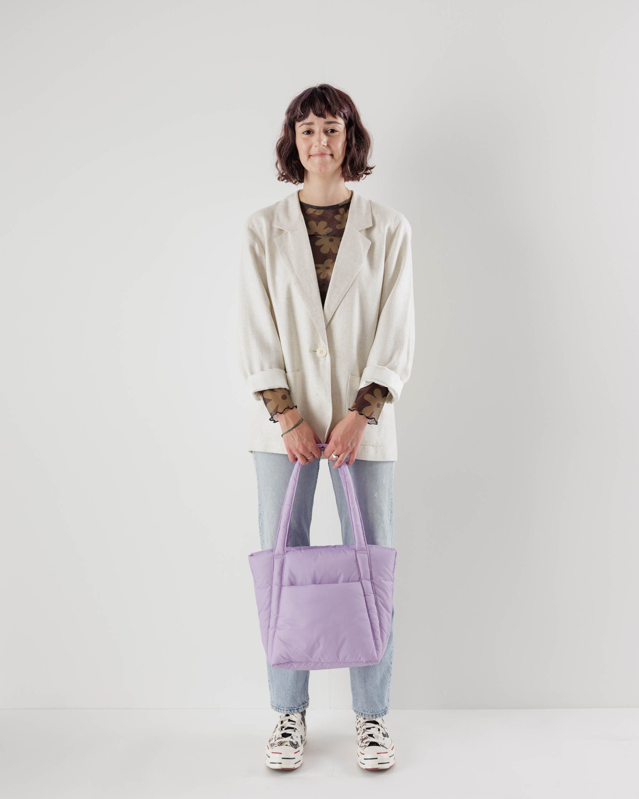 Periwinkle purple grid Summer Tote Bag – Kailo Chic