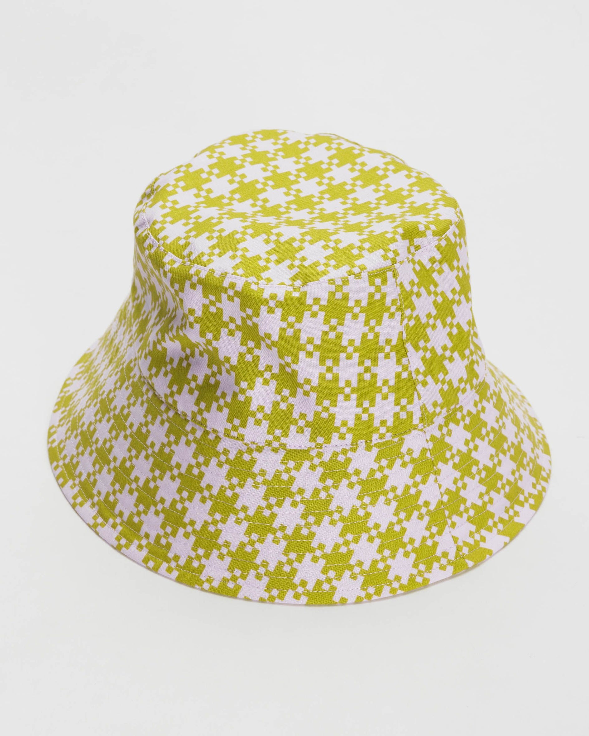 Bucket Hat - Pink Pistachio Pixel Gingham