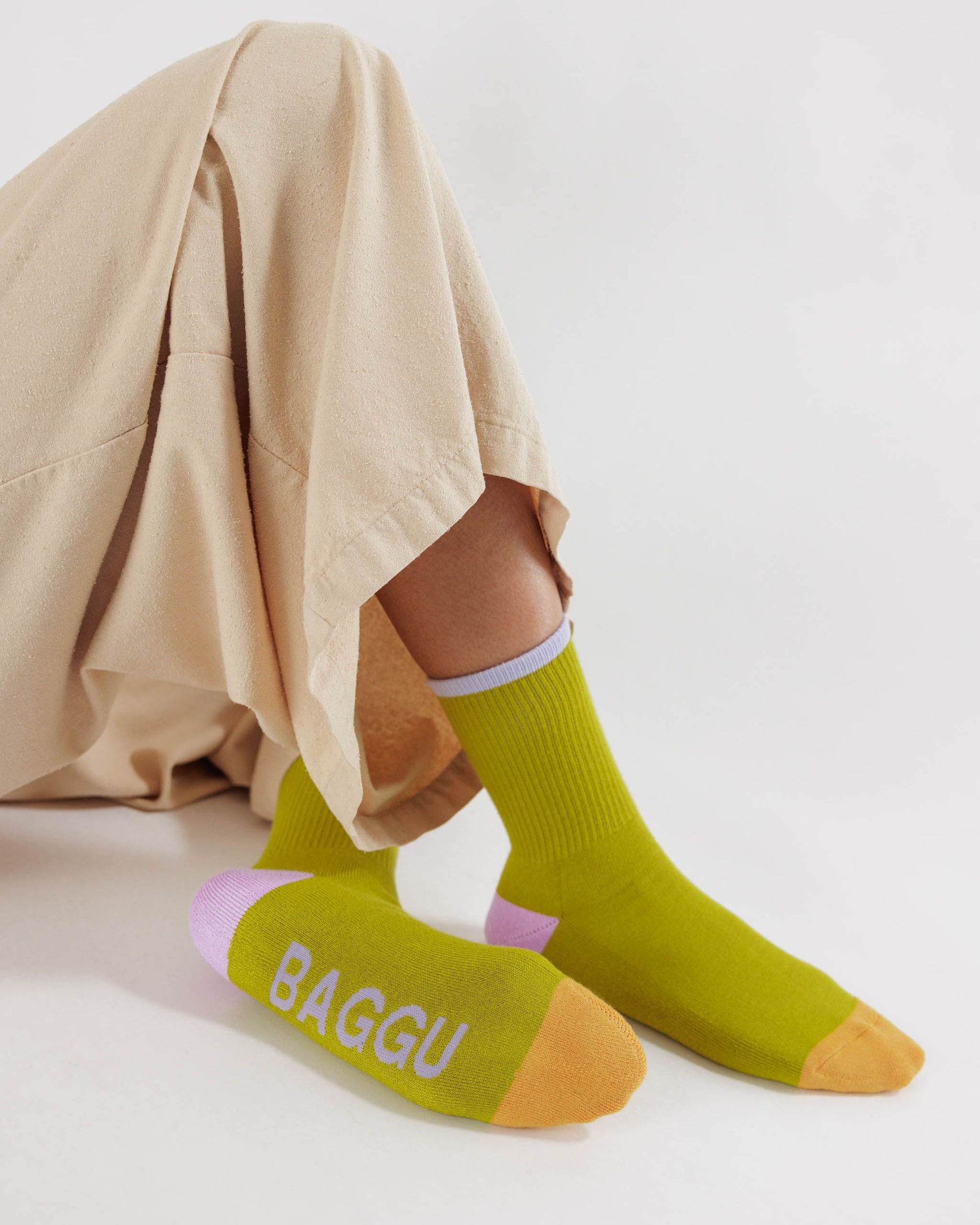 Ribbed Sock : Extra Pink - Baggu