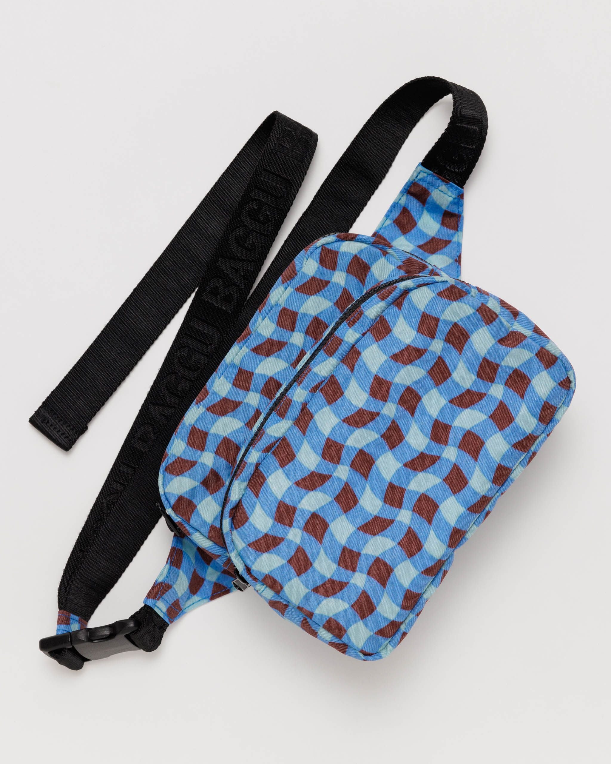 Fanny Pack : Black & White Pixel Gingham - Baggu