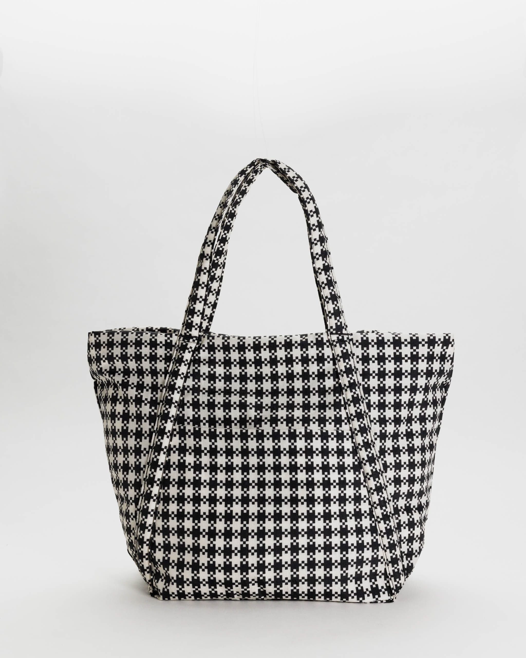 Cloud Bag - Black & White Pixel Gingham